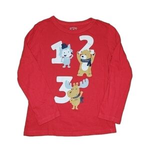 5/$10 The children’s place size 5T long sleeve graphic shirt red animal graphics